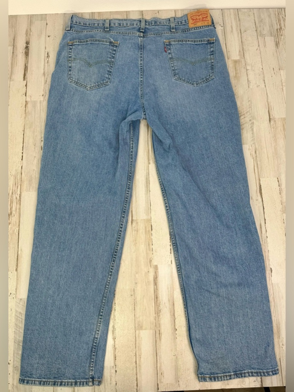 Levis 550 Pants Jeans Men 42x33 Denim Stretch Blue Straight - Picture 10 of 12